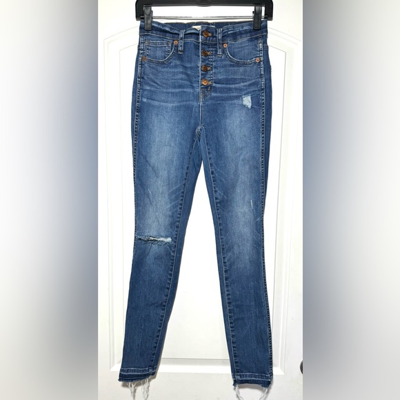 Madewell High-Rise Skinny Jeans: Drop-Hem Edition Women's Size 25 Dark wash - Picture 2 of 6